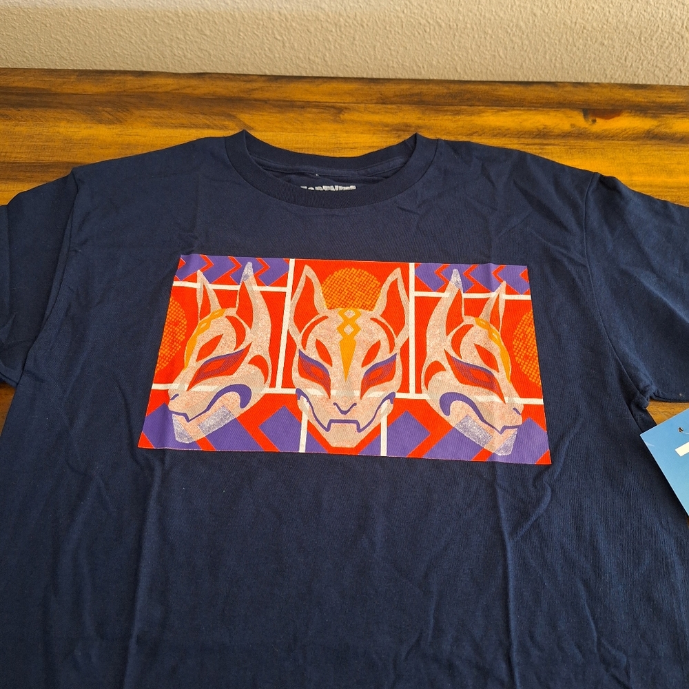 Fortnite Photo Strip Logo T-shirt Crewneck Short Sleeve Blue Youth Size XXL